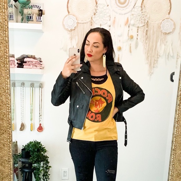The House Of Gentry Jackets & Blazers - Faux Leather Moto Jacket